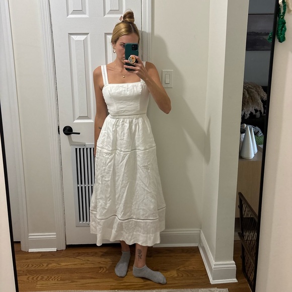 Reformation Everett Linen Midi Sundress white - Picture 6 of 16